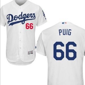 Yasiel Puig Dodger White Jersey